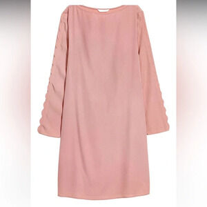 H&M PINK DRESS WITH SCALLOPED TRIM SIZE LARGE